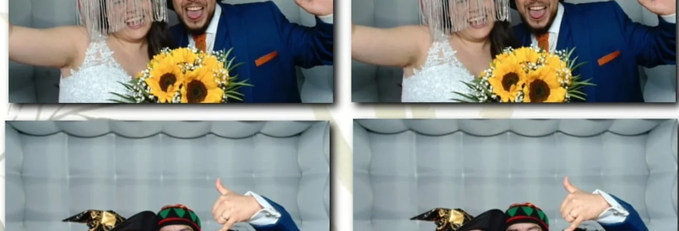 Detalle de fotografías tomadas con la cabina fotográfica durante un matrimonio