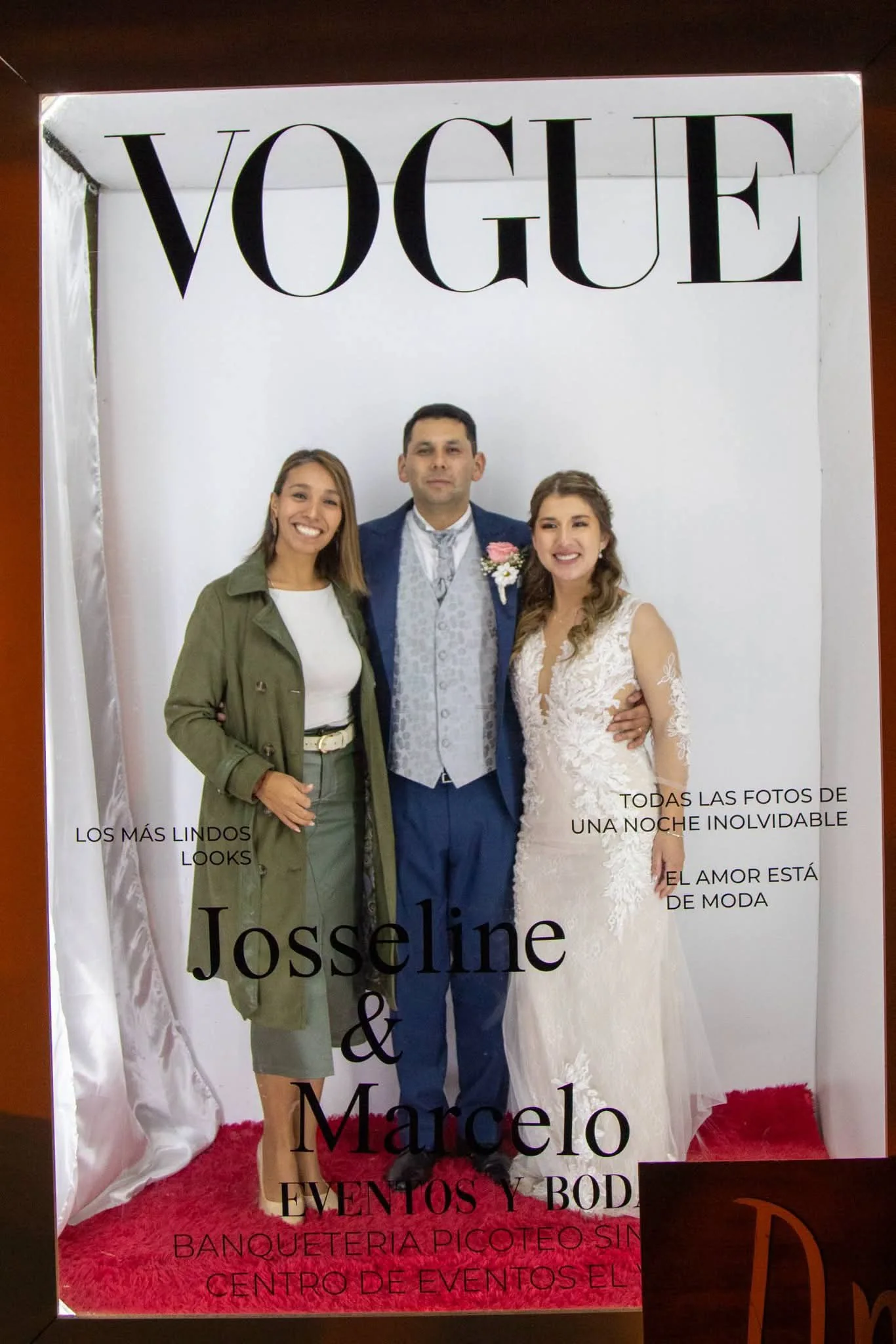 Caja Vogue instalada en un matrimonio en Angol